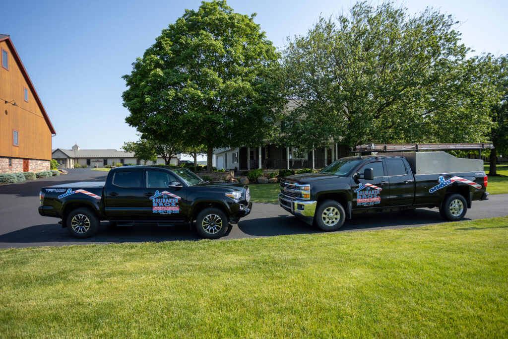 Brubaker Bros trucks with company logo