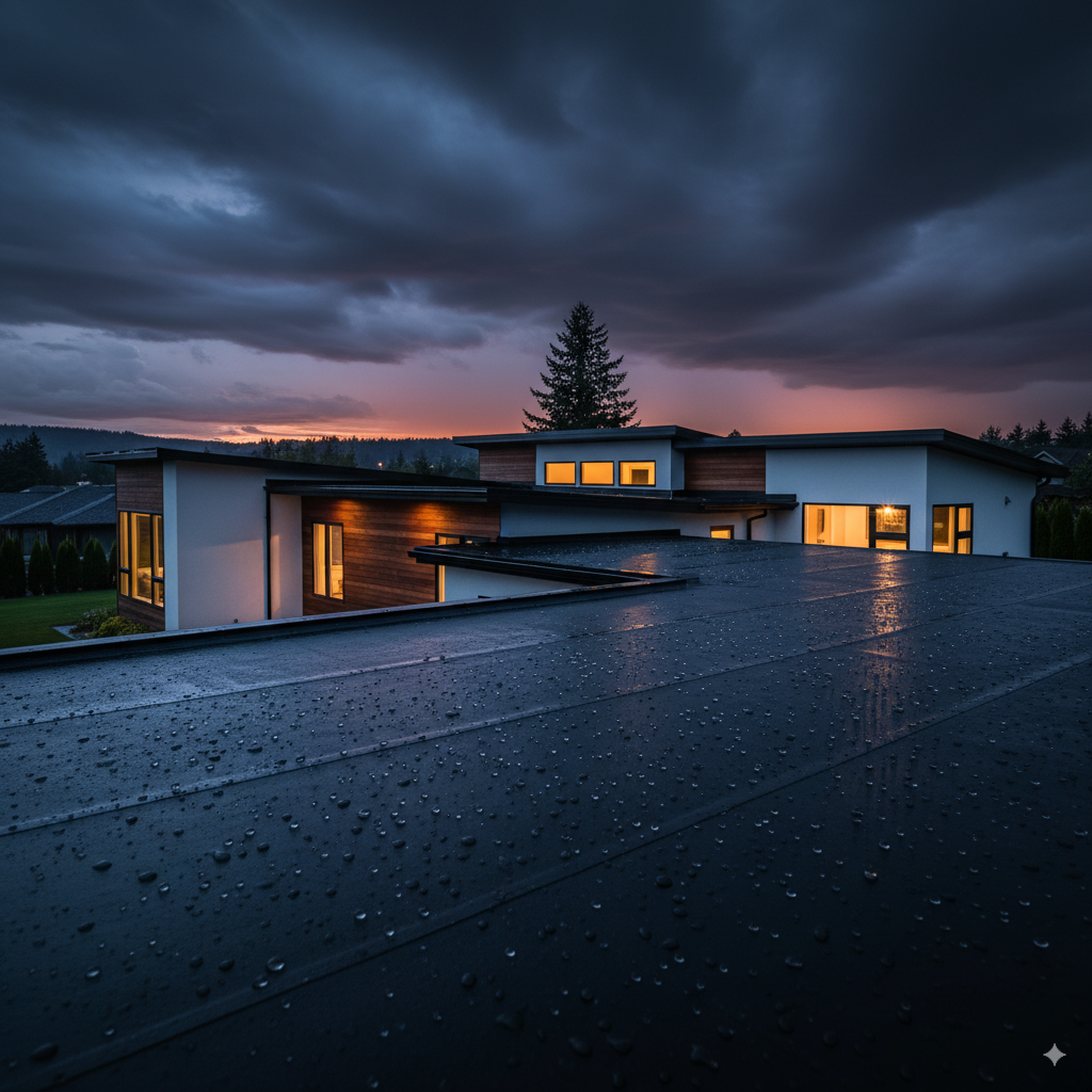 Night time rubber roof