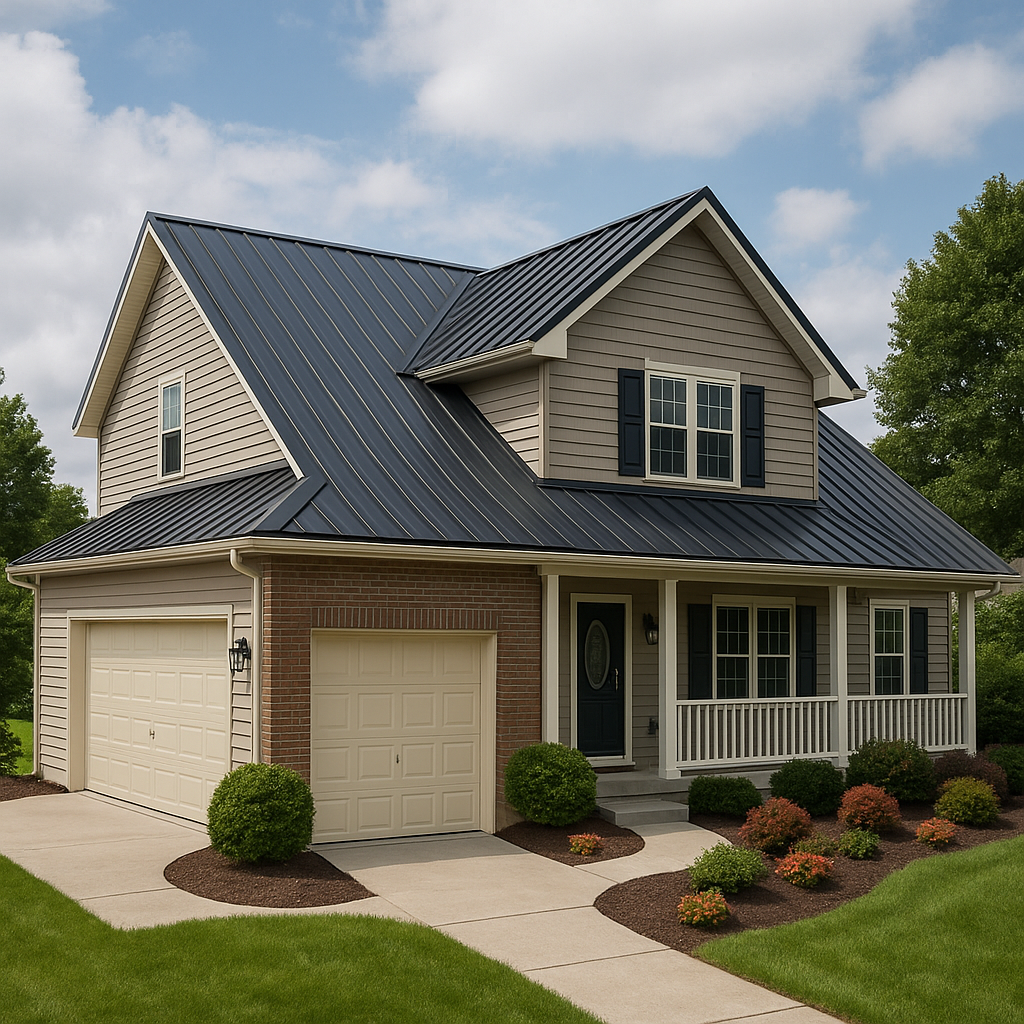 Metal roof on home